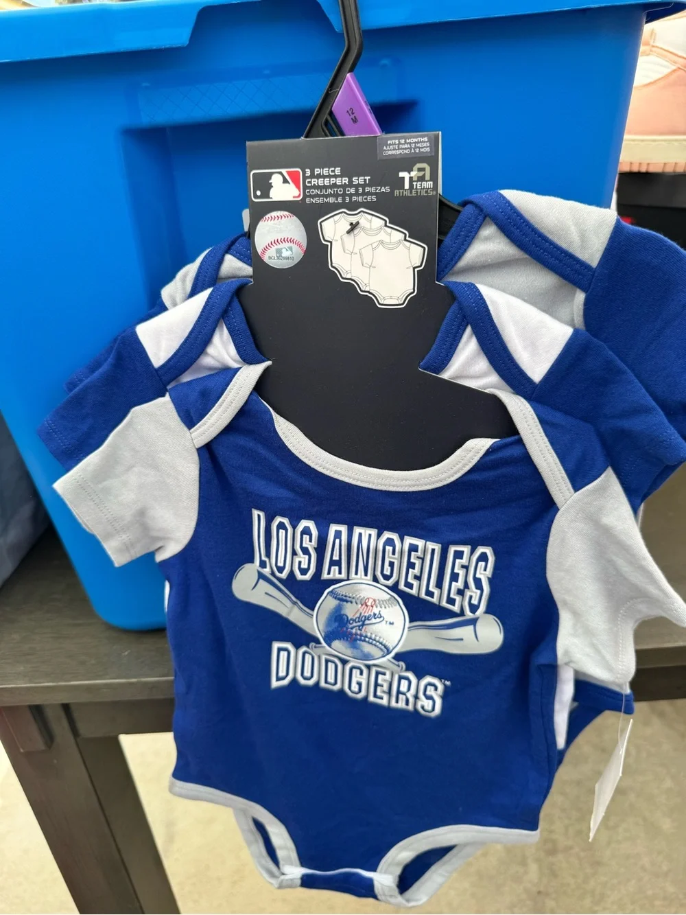 Los Angeles Dodgers boys Multi Color Cotton 3pk Onesies